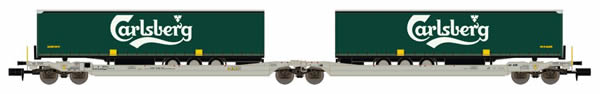 REE Modeles NW-093 - Sdggmrs T AAE Cargo DB Schenker + 2 trailers Calsberg